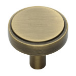 M Marcus Heritage Brass Stepped Disc Design Cabinet Knob 38mm 